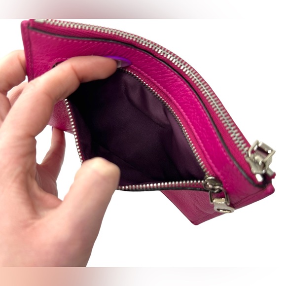 LOEWE LIKE NEW RASPBERRY PINK LEATHER POUCH 6.6 L  x 5 H - Picture 5 of 14